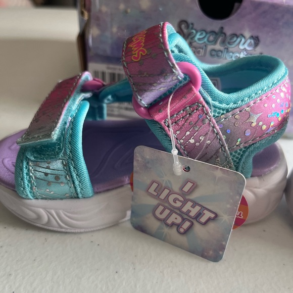 Skechers Girls S-Lights Unicorn Dreams Explorer Sandals, Size 5 - Picture 6 of 7